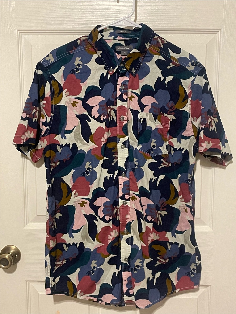 Eddie Bauer Men's Floral Button-Down Shirt in Multi-Color